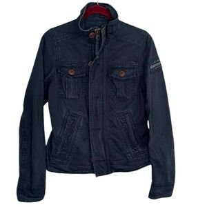 ABERCROMBIE Kids unisex military utility jacket size MEDIUM navy blue